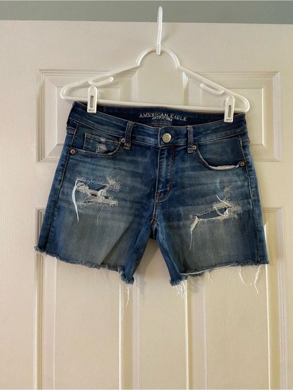 American Eagle Outfitters Distressed Indigo Blue Denim Cutoff Shorts